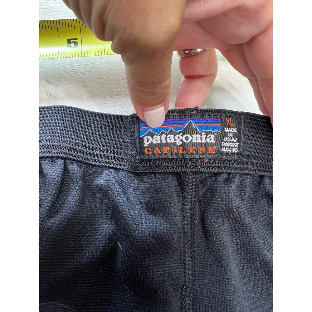 Patagonia Capilene Mens XL Black Base Layer Leggings Made in USA Thermal Pants - Picture 5 of 6